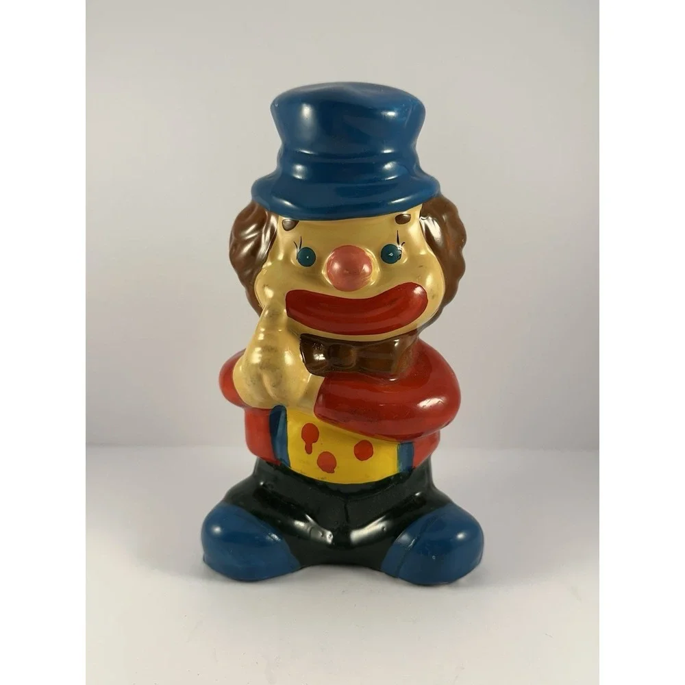 Vintage Smiling Clown Piggy Bank with Stopper‎